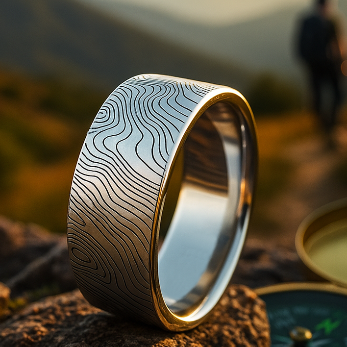 Topographic – Boone Titanium Rings Topographic – Boone Titanium Rings