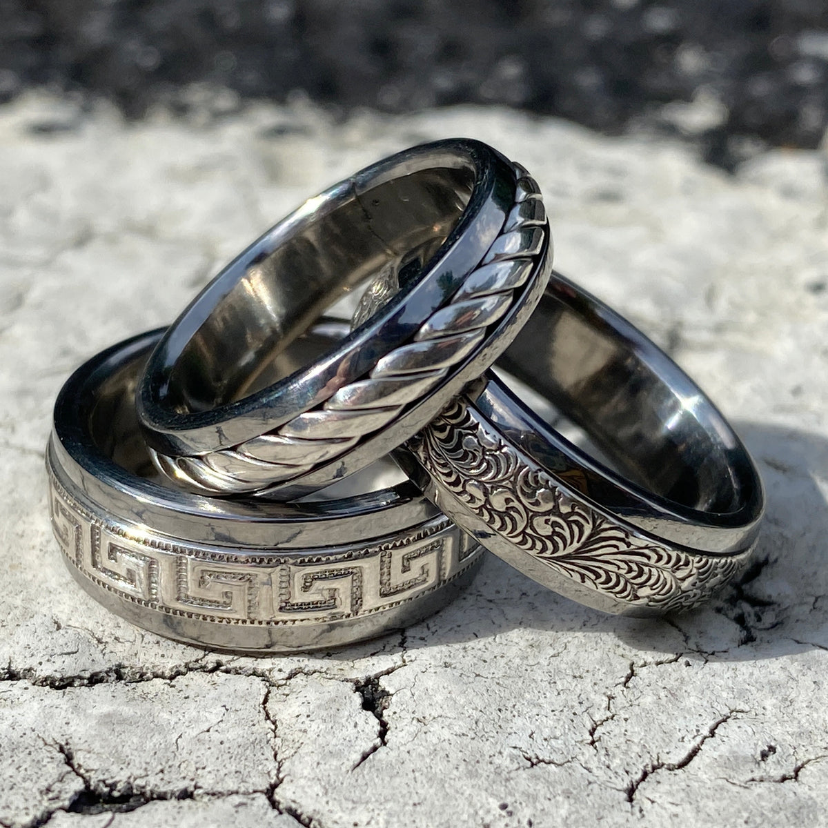 Metal Inlayed Rings Metallic Inlays – Boone Titanium Rings