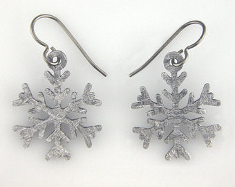 meteorite snowflake dangle earrings