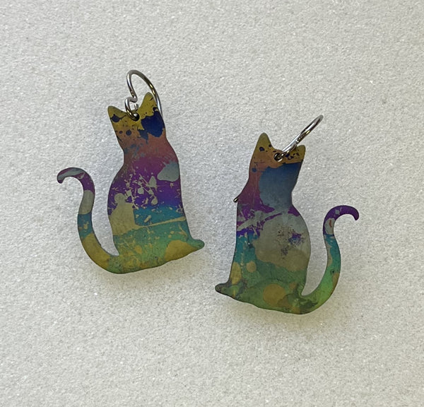 Titanium Cat Earrings