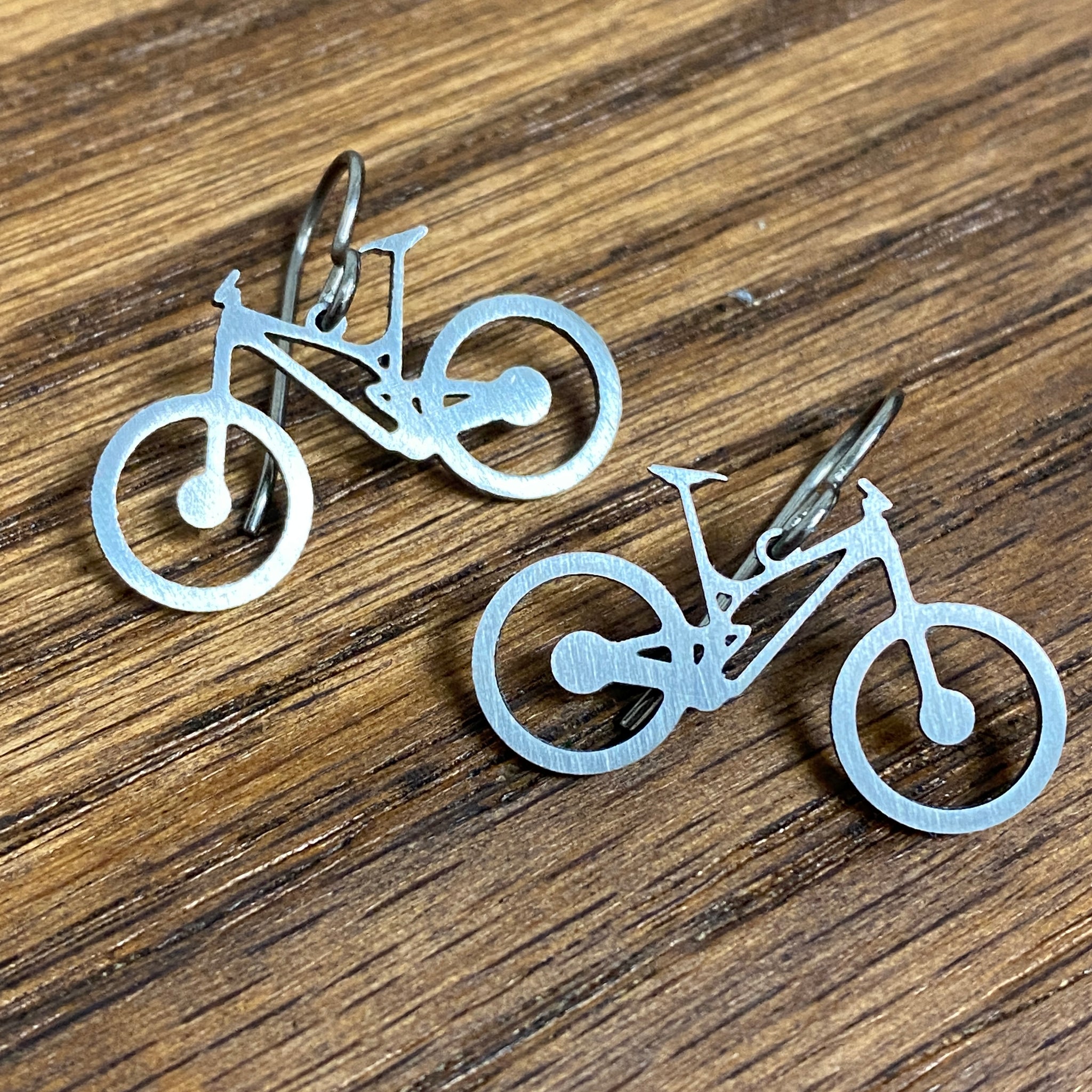 Titanium Mountain Bike Earrings