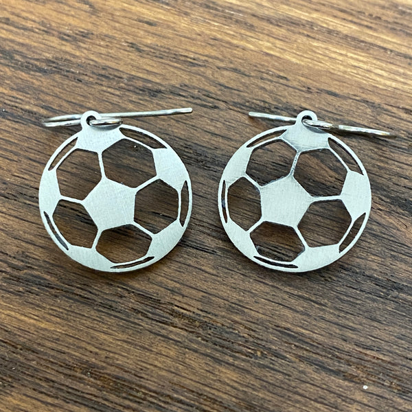 Titanium Soccer Ball Earrings
