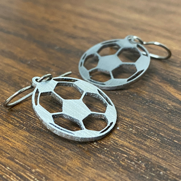 Titanium Soccer Ball Earrings