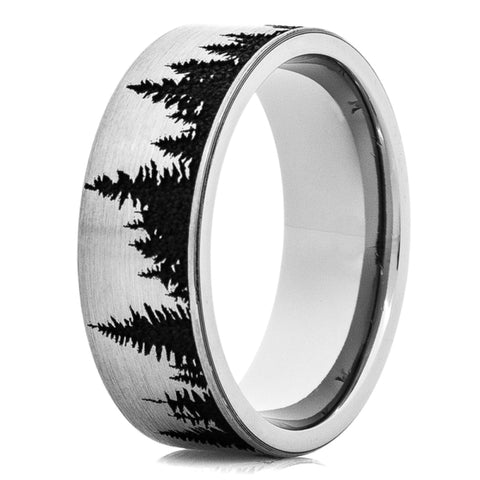 Tree Line Titanium Ring