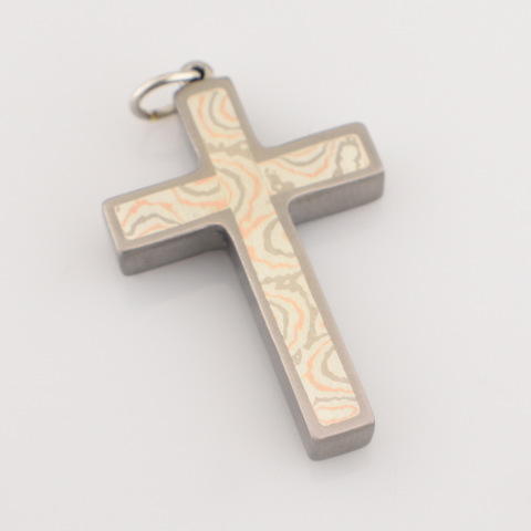Mokume Cross Pendant