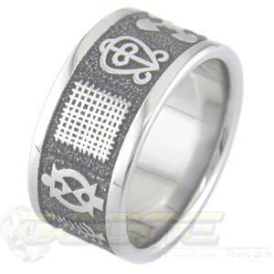 create your own design to be laser engraved on titanium ring