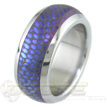 Anodized SuperConductor Inlay in Titanium Dome Ring in 8mm Width
