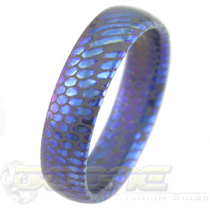 Anodized SuperConductor Dome Ring in 6mm Width Etched
