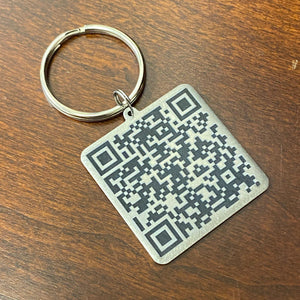 Titanium QR Code Keychain